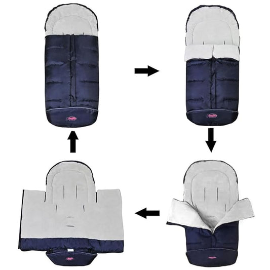 0-4T Anti-Kick Winter Warm Stroller Blanket,Cozy Baby Sleeping Bag Cocoon Adaptable for All Strollers Waterproof,Anti-Slip,Extendable,Multifunction Use Footmuff for Stroller Blanket