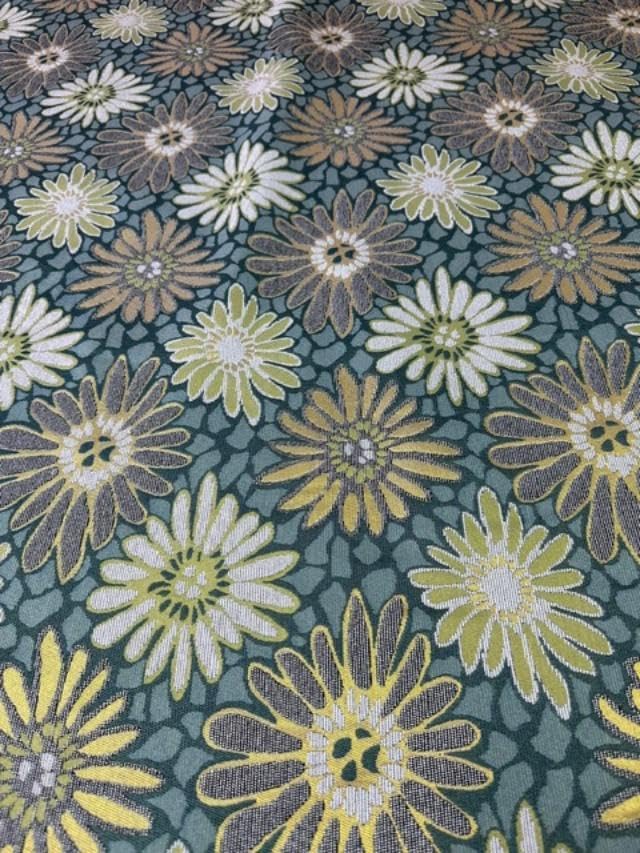 OctoRose 3 Side Zipper Upholstery Thick Linen Tweed Futon Cover Slipcover Sofa DayBed Mattress Cover (Cover ONLY) (Chenille-Daisies-Green, Twin)