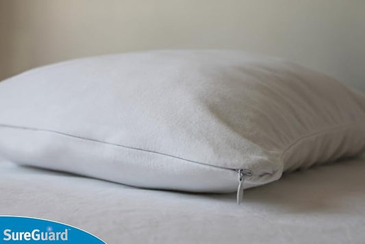 Set of 2 Body Size SureGuard Pillow Protectors - 100% Waterproof, Bed Bug Proof, Hypoallergenic - Premium Zippered Cotton Covers - Smooth