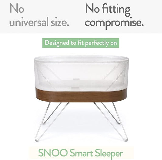 Bassinet Fitted Sheets Compatible with SNOO Happiest Baby Oval Bassinet – Snuggly Soft 100% Jersey Cotton – Beige + Rusty Brown – 2 Pack