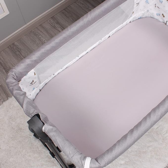 Belsden Pack of 3 Fitted Bassinet Sheet Set, Flexible Fit Various Bassinet, Adapts to Oval, Hourglasss and Rectangle Shaped Bassinet Pads, Cloudy Soft Washable Material, White & Grey & Light Grey