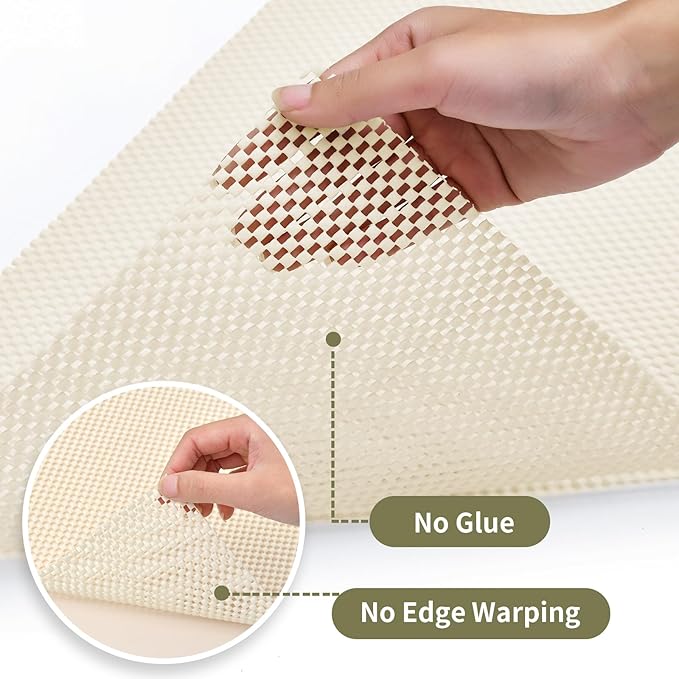 Shelf Drawer Liners for Kitchen Cabinets Non Adhesive Drawer Liner Thickened Refrigerator Liner White Quatrefoil Strong Non-Slip Paper for Tool Box, 11.8 x 236.2 Inches