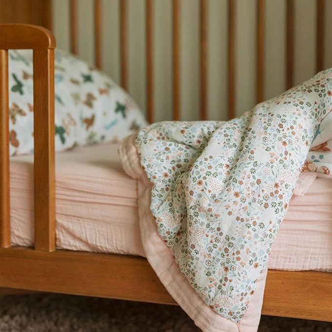 Little Unicorn Toddler Bedding 3-Piece Set | Super Soft & Breathable Muslin Fabric | for Convertible Cribs & Toddler Beds (Butterflies)