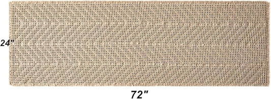 Bathroom Runner Rug Super Absorbent Non Slip Long Bath Mat Machine Washable Boho Bathroom Rugs Quick Dry Rug Runners for Hallway Bedroom Laundry Room,Brown, 2'x 6'(24" x 72")