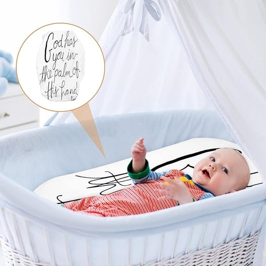 Knitted Bassinet Sheet Fitted Elastic Cradle Mattress Sheet Breathable Comfortable Nursery Bedding for Boys