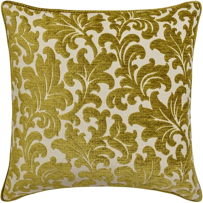 The HomeCentric King/Queen/Twin Chartreuse Designer CA King 86"x18" Bed Runner Without Pillow Cover, Velvet, Floral Pattern Bed Scarf on Velvet Fabric - Enchanted Chartreuse