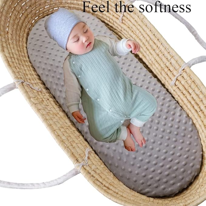 Dot Bassinet Sheet Set 2 Pack Stretch Fitted Cradle Sheets,Ultra Soft,Universal Fit Oval Rectangle Hourglass Pad/Mattress, for Baby Girls and Boys Grey Navy