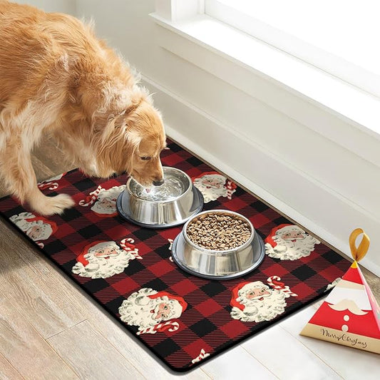 Dog Cat Food Mats for Floors, Absorbent Dog Bowl Mats for Food and Water, Quick Dry Pet Food Mat Non-Slip Dog Accessories Pet Supplies