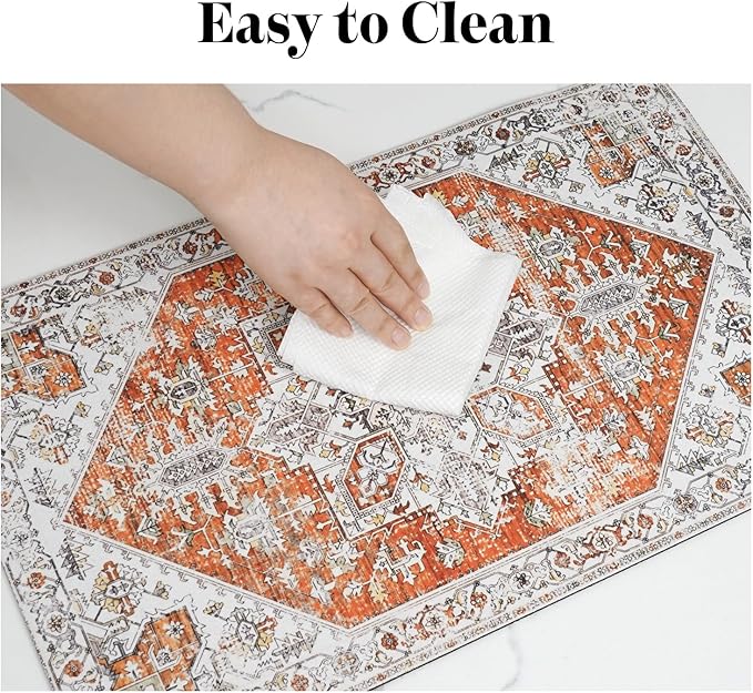 Eco-Friendly Boho Pet Feeding Mats - Non-Slip Cat & Dog Bowl Mats, Absorbent, Food & Water