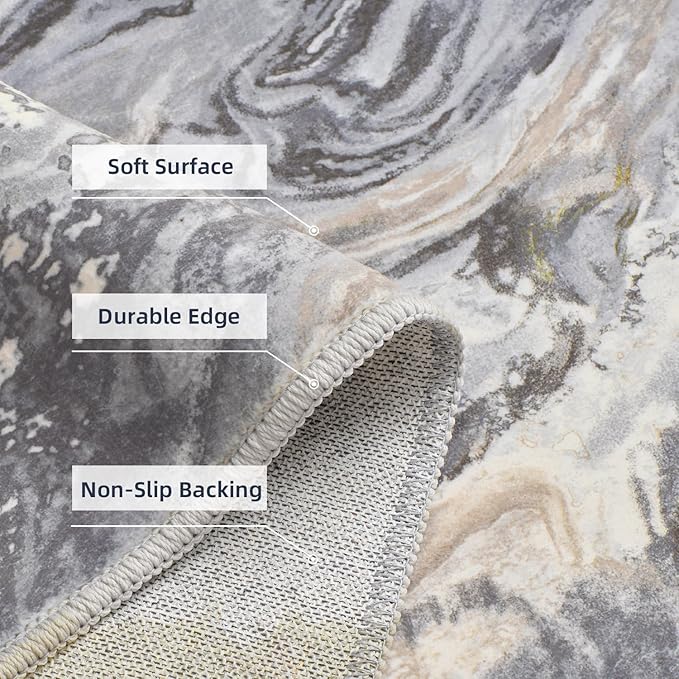 2x10 Runner Rug for Hallways Kitchen Modern Abstract Washable Rug Soft Non Slip Carpet for Laundry Entryway Bedroom Bathroom