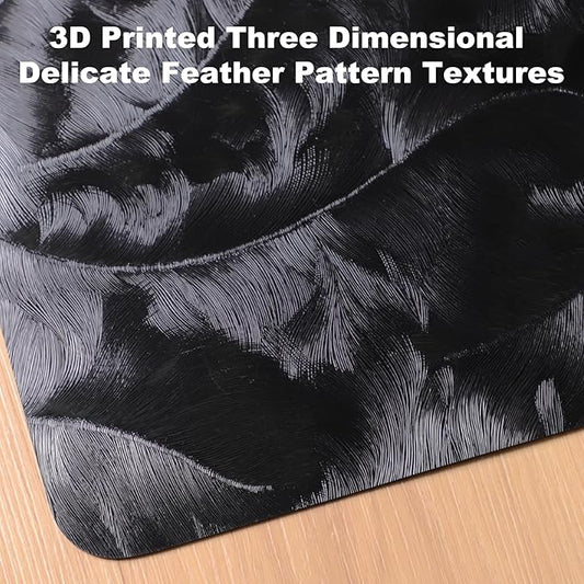 50" x 60" Office Mat for Hardwood Floor with 3D Feather Design,Waterproof&Non-Slip Computer Floors Mat,Utility Office Floor Mats for Rolling Chairs Hardwood,Office Chair Floors Protector for Home&Game