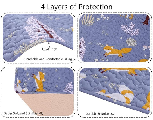 Padded Pack n Play Sheets Breathable Thick Pack and Play Mattress Protector, Quilted 38x26” Playard Sheet Fitted for Graco, Portable Mini Cribs and Foldable Mattress Pad, Soft Playpen Mattresses Cover