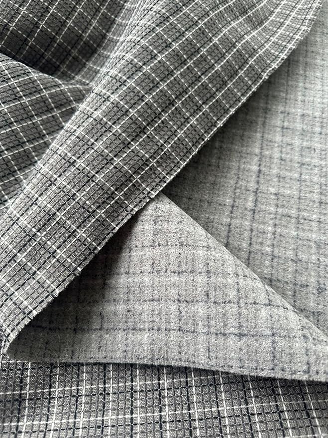 OctoRose 3 Side Zipper Upholstery Thick Checked-Grey, Full Size Futon Cover Sofa DayBed Mattress Slipcover (Checked-Grey, Full Size)