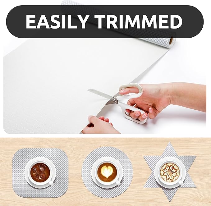 RAY STAR 12X120 Inch Shelf Liner for Kitchen Cabinets, Non-Adhesive Cabinet Liner Washable, PVC Drawer Liner for Dresser Non-Slip Bathroom (Black Circle)(3 Roll)