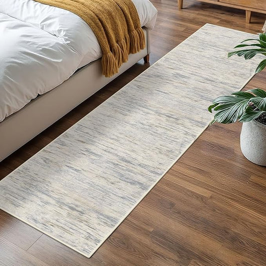 2x7 Modern Abstract Runner Rug for Hallways, Gray Beige Neutral Multi Super Soft Hallway Decor Kitchen Rugs with Non-Slip, Non-Shedding Washable Rug for Hallways Entryway Laundry Indoor