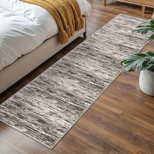 2x7 Modern Abstract Runner Rug for Hallways, Brown Green Black White Super Soft Hallway Decor Kitchen Rugs with Non-Slip, Non-Shedding Washable Rug for Hallways Entryway Bedroom Indoor