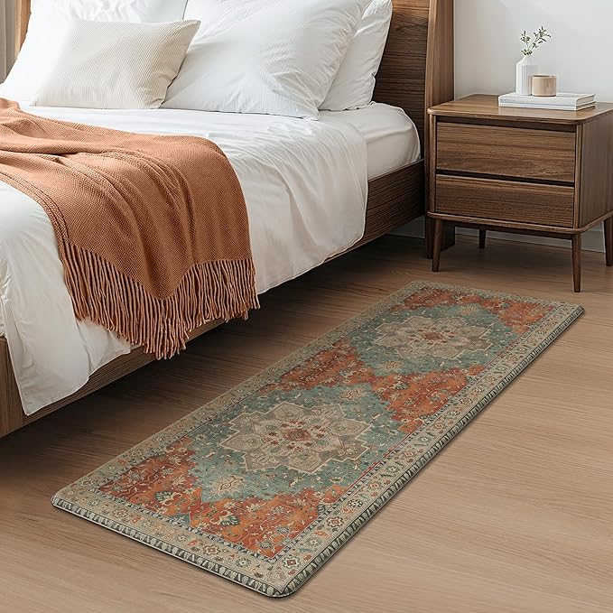 GENIMO Kitchen Mats for Floor 2PCs, Washable Anti Fatigue Mat for Cushioned, 17.3"x47"+17.3"x30", Waterproof Kitchen Rugs, Non Slip Comfort Standing Mat Rug for Home, Sink, Laundry, Multi