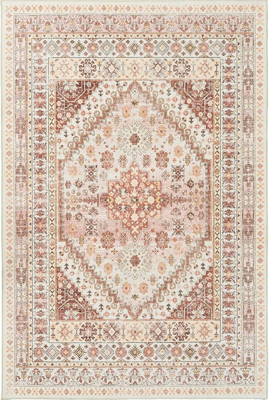 zesthome 6x9 Area Rug, Super Soft Washable Rugs for Living Room, Non-Slip Stain Resistant Vintage Rugs, Ultra-Thin Large Area Rugs