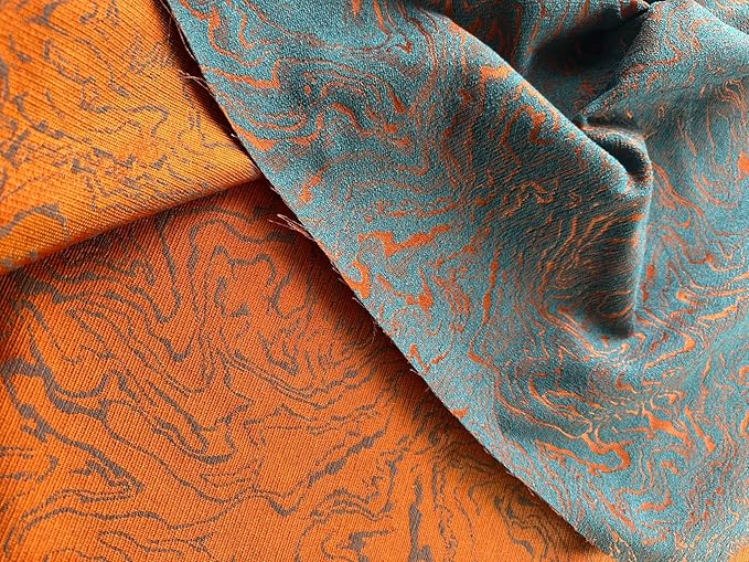 OctoRose 3 Side Zipper Upholstery Thick Jacquard-Blue Rust, Full Size Futon Cover Sofa DayBed Mattress Slipcover (Jacquard-Blue, Full Size)