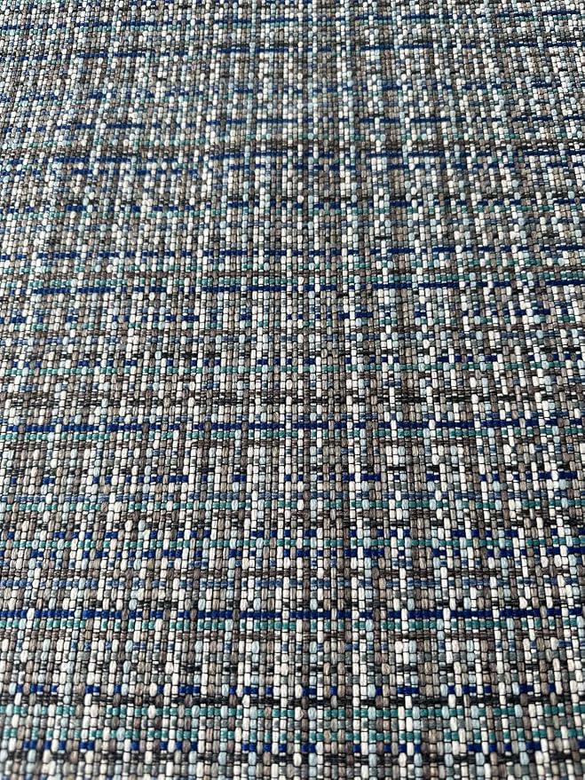 OctoRose 3 Side Zipper Upholstery Thick Linen Tweed Blue Grey, Full Size Futon Cover Sofa DayBed Mattress Slipcover (Linen-Blue/Grey, Full Size)