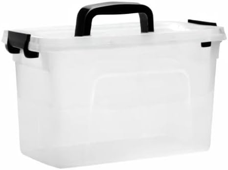 JUJIAJIA 6 Quart Clear Storage Latch Box/Bins, 6-Pack Plastic Container with Latches and Lid