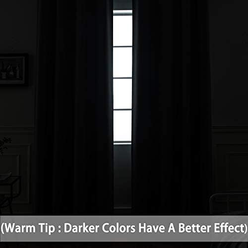 Yakamok Black 100% Blackout Patio Door Curtain Panels W100 x L108, 1 Panel | - Image 8