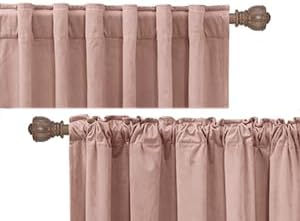 RYB HOME Dusty Pink Velvet Curtains 90 inches - Image 4