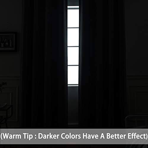 Yakamok Black Room Darkening Curtains 84 inch Sliding Door Drapes | 1 - Image 4
