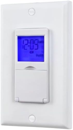 BN-LINK 7 Day Programmable in-Wall Timer Switch for Lights, Digital Light Switch Timer Indoor, Single Pole and 3 Way (Compatible with SPDT) Both Use, Neutral Wire Required, Blue Backlight, ETL Listed