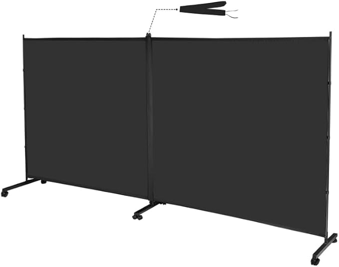 MAYOLIAH Indoor Room Divider 2 Large Panels on Wheels, Portable Wall Divider by MayoliahHome