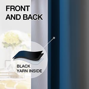 SimpleHome Ombre Blue and Black Room Darkening Curtains 84 inches Length | - Image 5