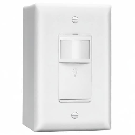 LIDER Motion Sensor Switch with Wall Plate, PIR Sensor Light Switch, Occupancy & Vacancy Modes, No Neutral Wire Required, 120V, 60Hz, 150W LED/CFL, Single Pole, LPS-1P-WWP2P, White, 2 Pack