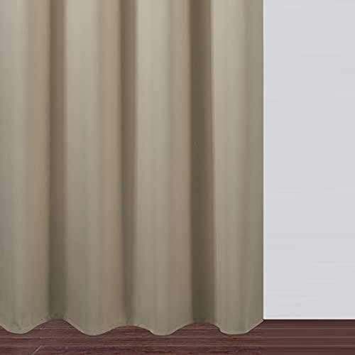 Blackout Curtains 42 x 95 inch/Beige Curtains Set of 2 Panels/Thermal Insulated - Image 9