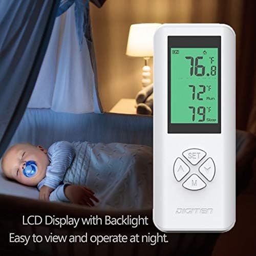 SENSTREE DIGITEN Wireless Temperature Controller, Remote Control Detect Temp, Digital Remote Thermostat, Plug-in Thermostat Outlet