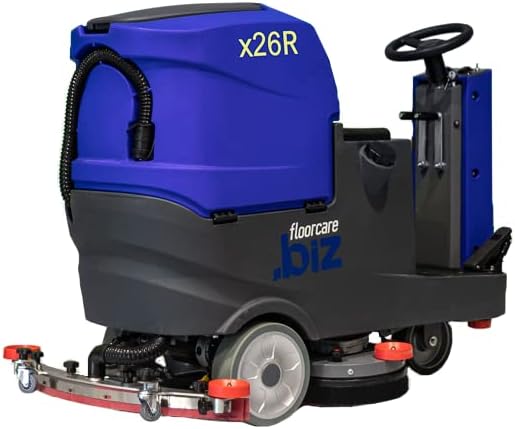 USA-Clean X26R Ride-On Auto Floor Scrubber Machine, 26 inch (750mm) Cleaning Path, Industrial Commercial Use, Large Tank Capacity, Battery Powered Quiet and Easy to Use
