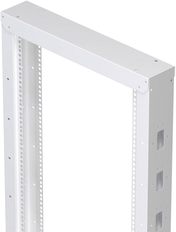 NavePoint 22U 2 Post Rack Open Frame Server Rack for 19 Inch Equipment, AV, Networking, Data & IT Devices, 2-Post Rack 22U with Wheels, 661lbs Weight Capacity, White