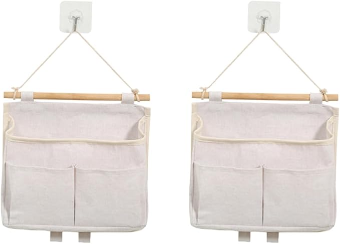 Bedside Caddy 2 Pcs Bed Organizer Storage Bags Over Door Hanging Storage Pouches by Alunsito