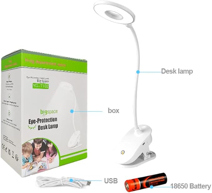 Clip on Reading Lamp, Battery Powered - Image 9