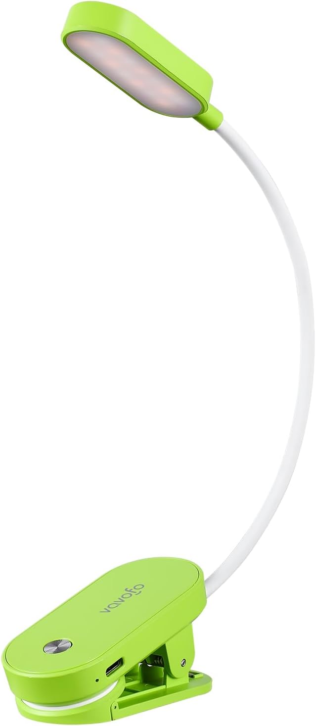 VAVOFO Rechargeable Book Light, 14 LEDs Eye Care Clip On Amber Reading Light by VAVOFO