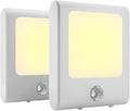 MAZ-TEK Plug in Motion Sensor Lights with Adjustable Brightness,Warm White Motion Activated Led Night Light for Hallway, Stair, Corridor, Kitchen, Living Room, Garage, Basement, Utility Room,2 Pack