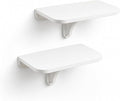 WELLAND 11.8" x 8.25" White Wall Mounted Desk Small Floating Shelves Set of 2 by WELLAND