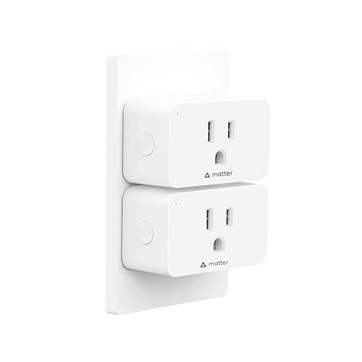 Minoston Matter Smart Plug Compatible with Google Home and Alexa,Protect Privacy, 2.4G Wi-Fi Only, White(MP25M)