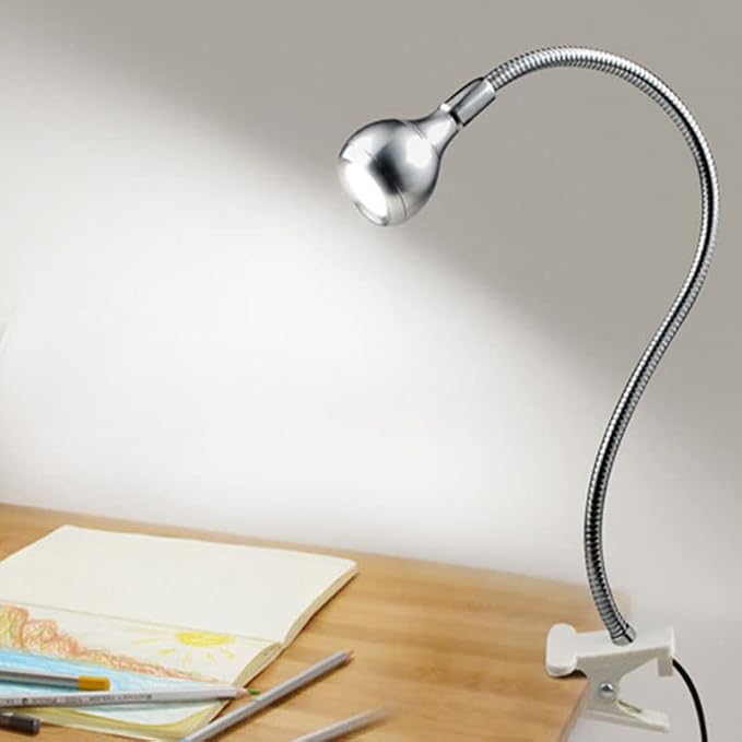 LED Desk Lamp Clip On Light, 360°Flexible Gooseneck and Clamp Reading Light | by Weltition