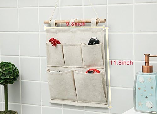 Co-link Linen/Cotton Fabric 5 Pockets Wall Door Closet Hanging Storage Bag - Image 5