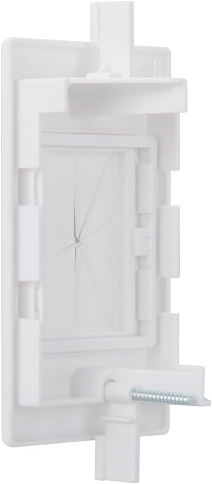 Kebulldola 1 Gang Wall Plate Cable Pass Through with Low Voltage Mounting Bracket, in Wall Cable Management Kit Built in Flexible Rubber Passthrough for Low-Voltage Cable Easy Install, 2 Pack White