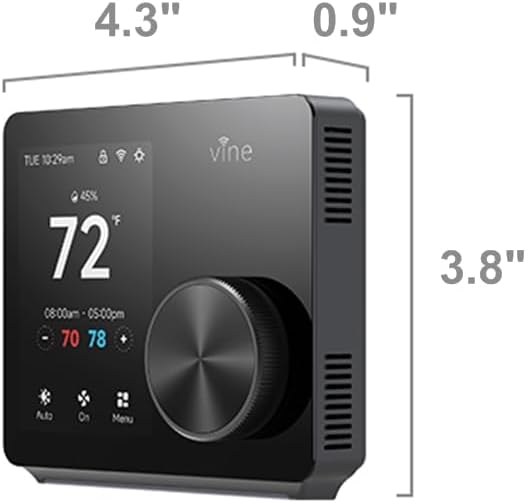 ST300 WiFi Thermostat, Compatible with Alexa and Google, App Control, 3.5” Touch Screen, Knob, Easy Install, Universal Compatibility, 7 Day Scheduling, Night Light, Zoning Compatible