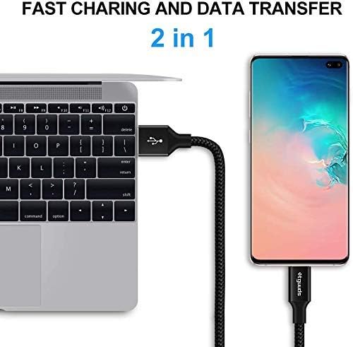 etguuds USB A to USB C Cable 4ft, 2-Pack, 3A Fast Charging Type C Charger Cord for iPhone 17 16 15 Pro Max 16e 17 Air, Samsung Galaxy S25 S24 S23 S22 S21 S20 A17 A16 A56 A55 Flip Fold, Black