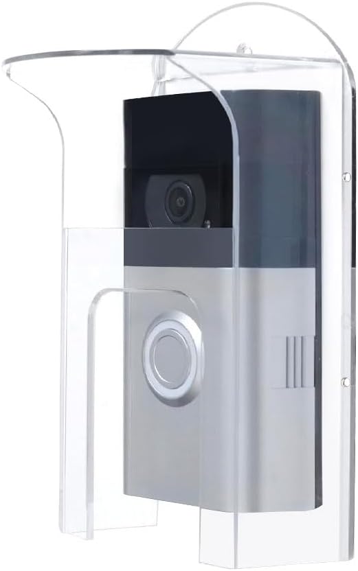 YJNBEST Clear Acrylic Doorbell Rain Cover Suitable for All Ring Models Doorbell Waterproof Protector Compatibe with Ring 1/2/3/4/2020/Pro/Pro 2 Video Doorbells(Model A)