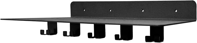 RIMLUFE fit for Tonal Accessories Shelf Organizer Gym Storage Rack Wall Shelves with Hooks, Floating Shelves Black Gym Equipment Storage Wall Decor for Home Gym T Lock Adapter Organizing