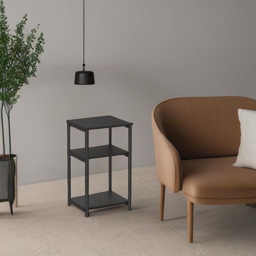 VASAGLE Side Table, Small End Table, Tall Nightstand, Steel Frame | - Image 6